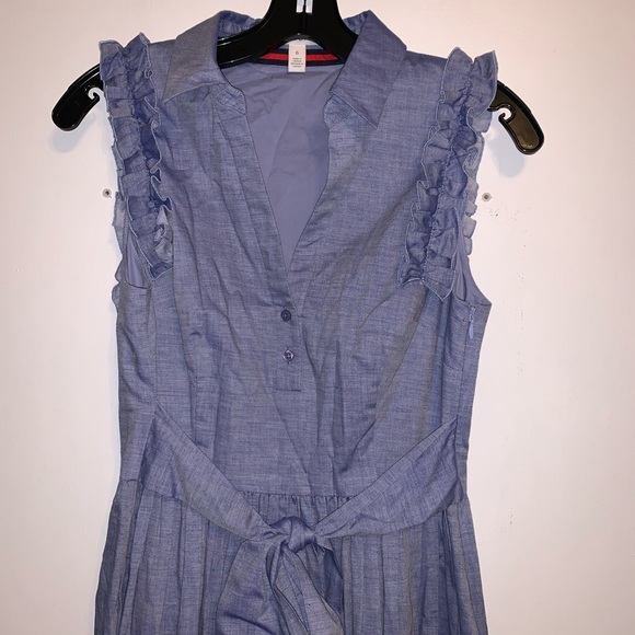 1901 Ruffle Trim Shirtdress Size 6 - Picture 4 of 9